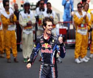 Puzzle Mark Webber γιόρτασε τη νίκη του στο Circuit de Catalunya, Ισπανία Grand Prix (2010)